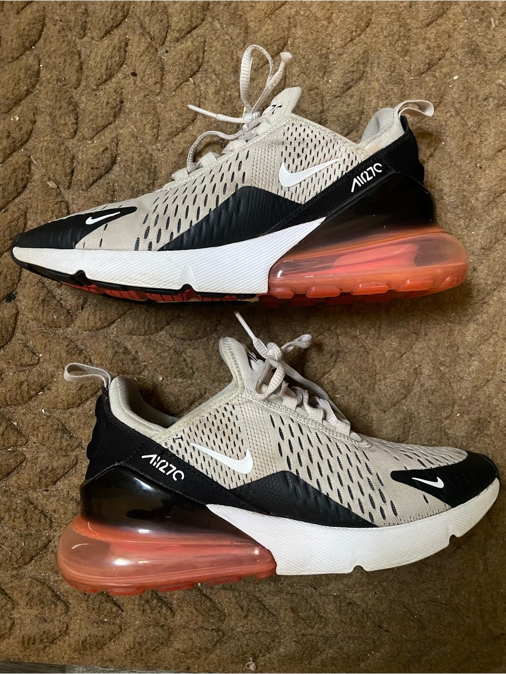 Nike Air Max 270 Sneakers in Light Bone Hot Punch